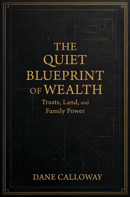 Book cover of 'The Quiet Blueprint of Wealth' by Dane Calloway with gold text on a black background.