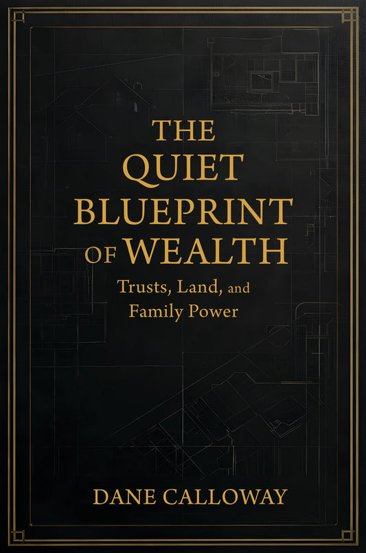 Book cover of 'The Quiet Blueprint of Wealth' by Dane Calloway with gold text on a black background.